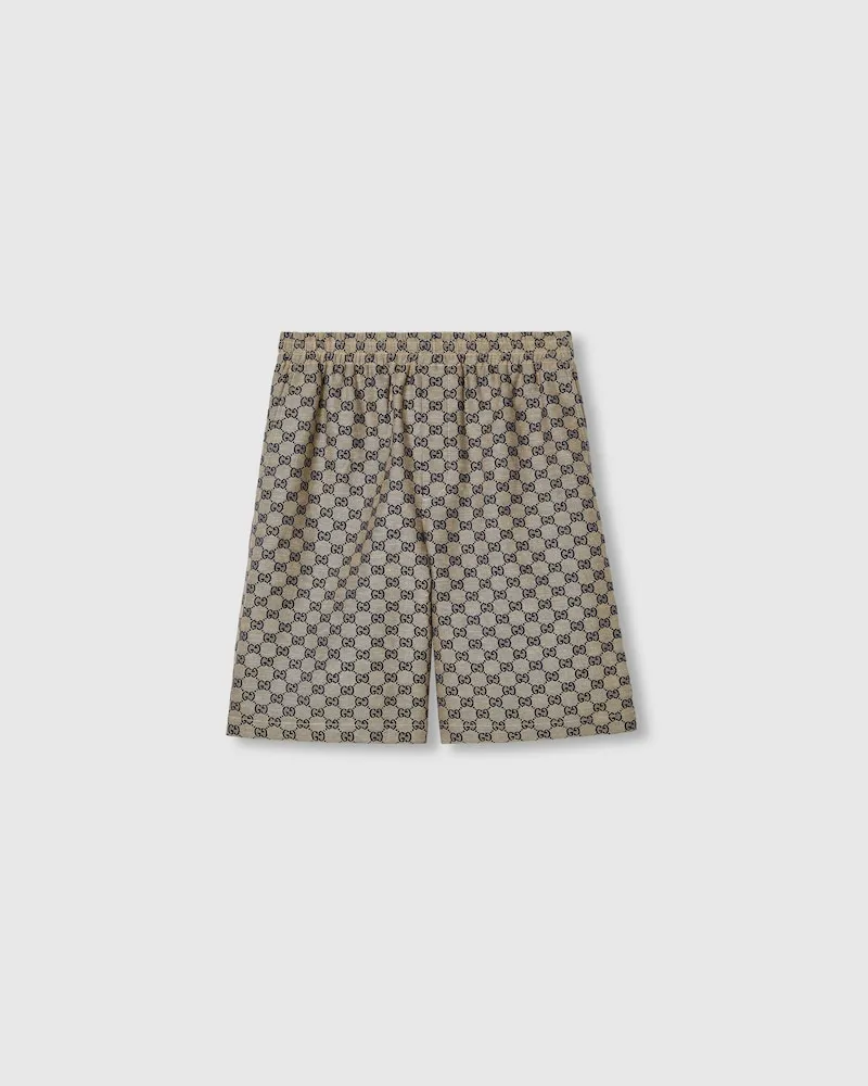 Gucci Shorts aus GG Canvas aus Leinenmischung, Größe Beige