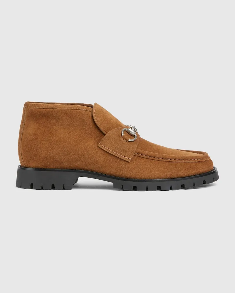 Gucci Herrenstiefelette Mit Horsebit, Größe Braun