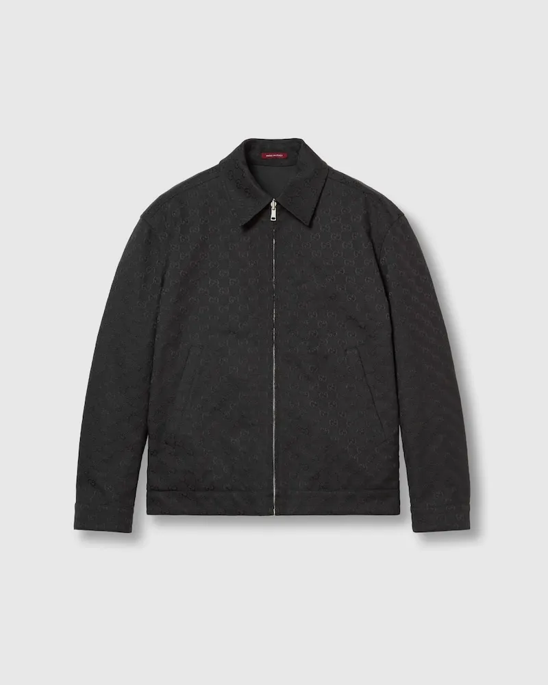 Gucci Wendbare Jacke aus Nylon Und GG Canvas, Größe Schwarz