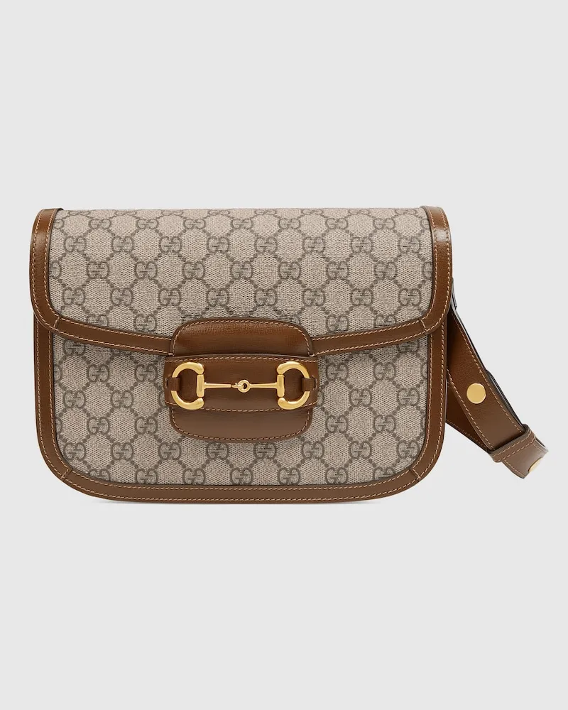 Gucci Mittelgroße Horsebit 1955 Schultertasche Beige