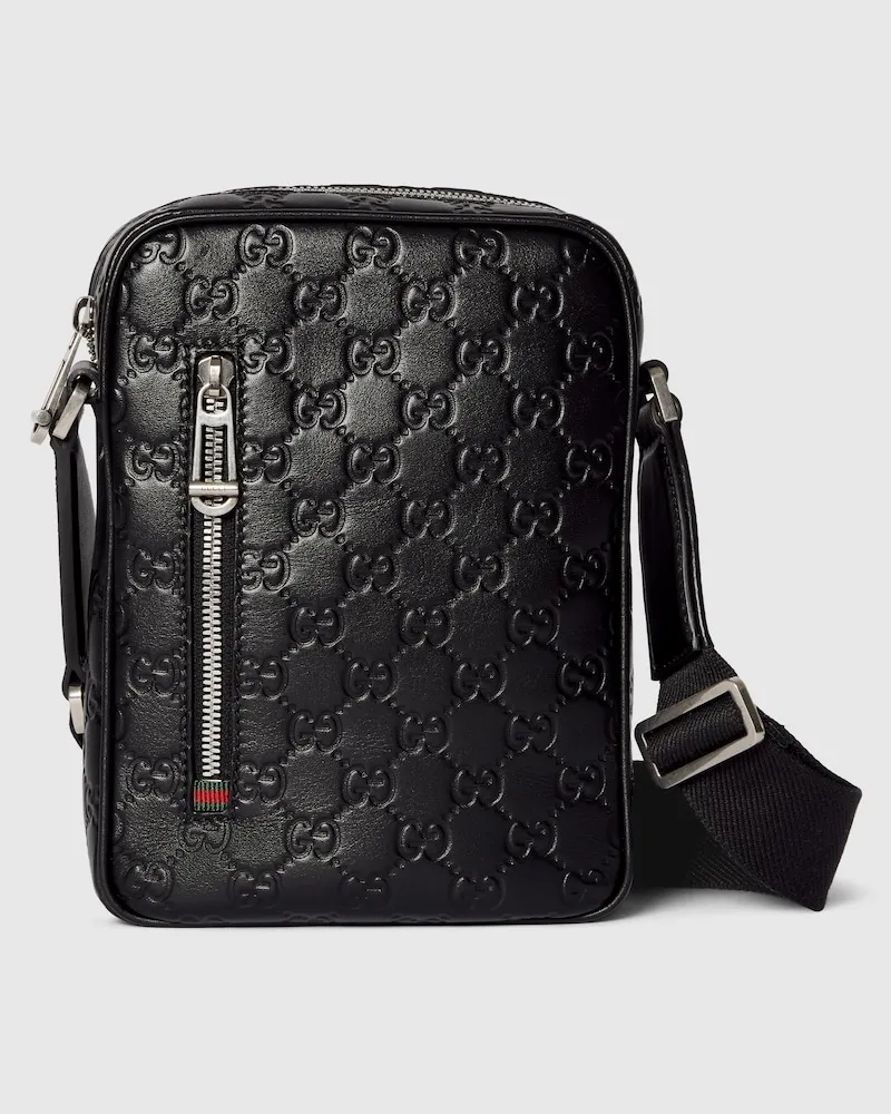 Gucci Kleine GG Emblem Umhängetasche Schwarz