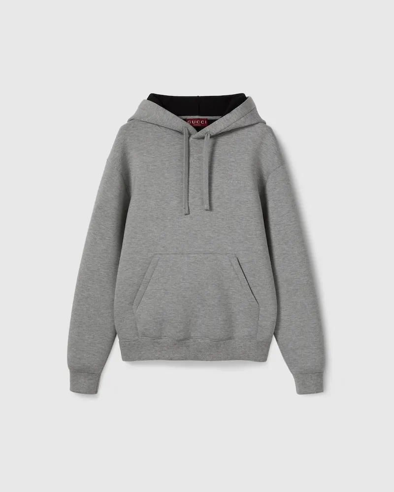 Gucci Sweatshirt aus Viskosejersey-Doppelgewebe, Größe Grau