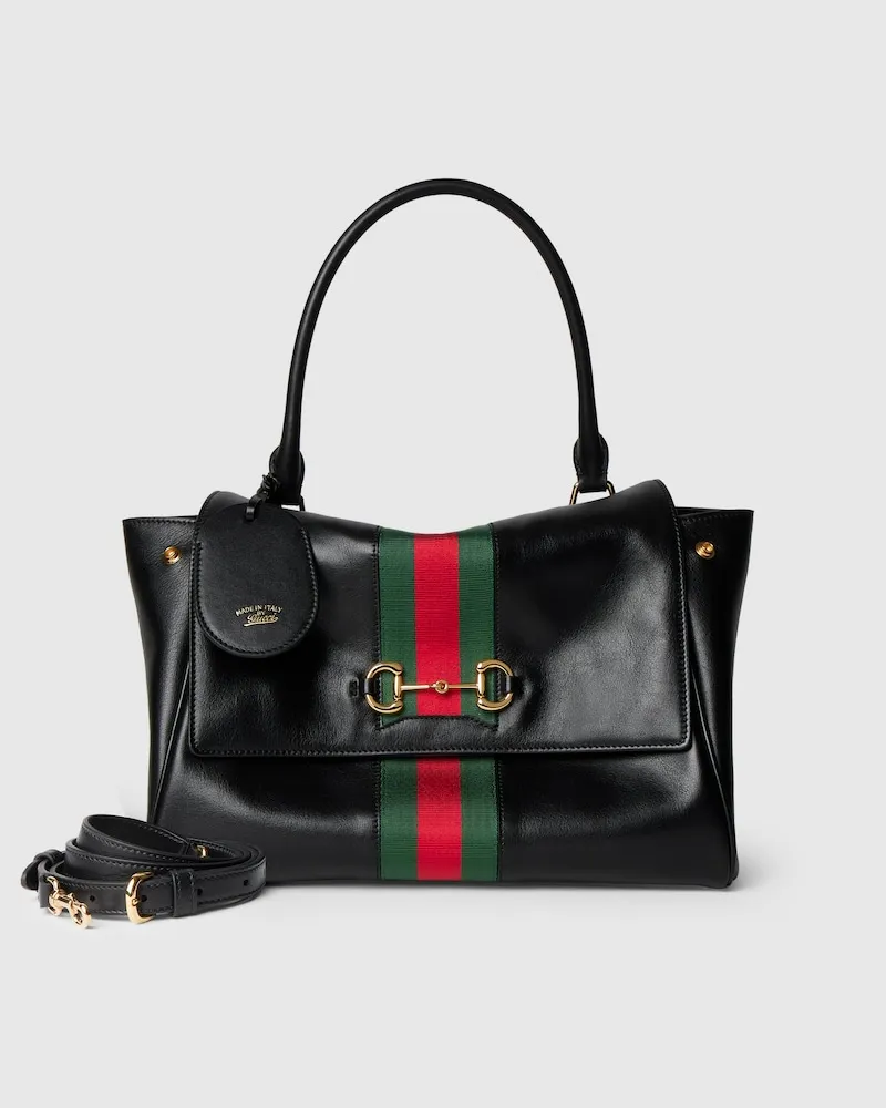 Gucci Mittelgroße Paparazzo Henkeltasche Schwarz
