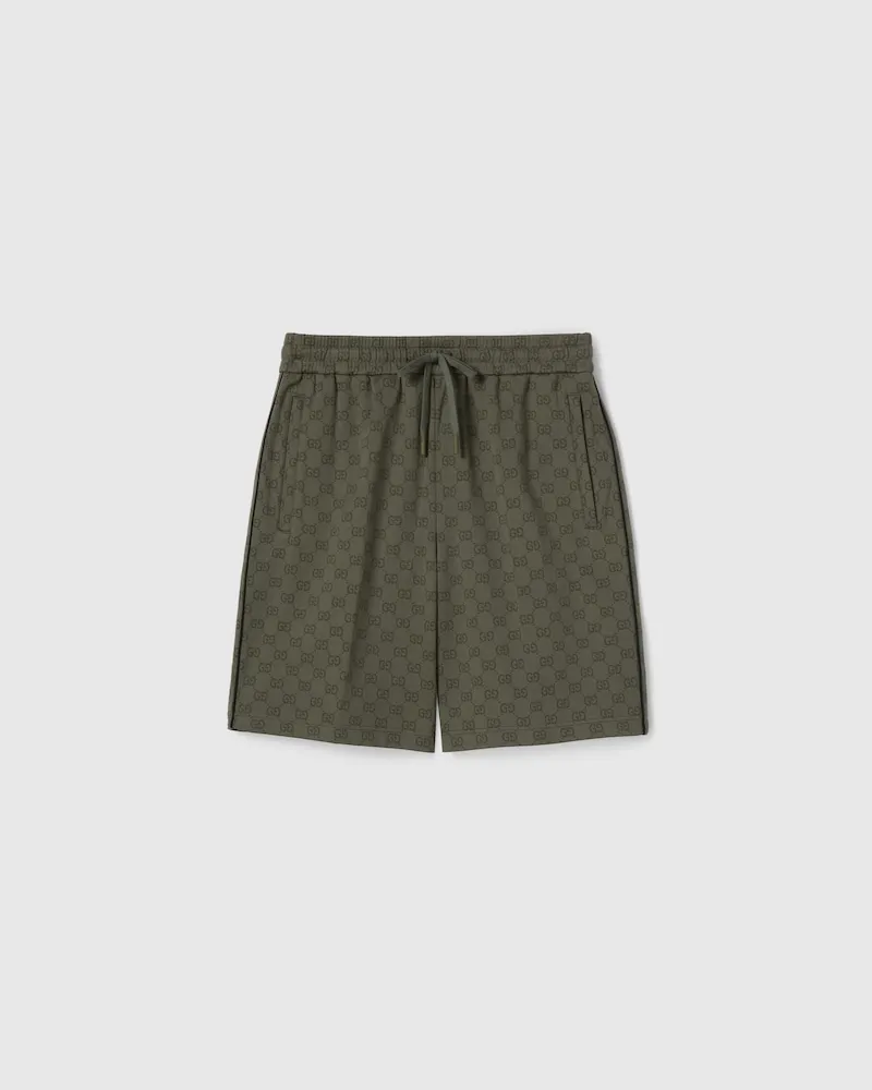 Gucci Shorts aus GG Jerseyjacquard, Größe Grün