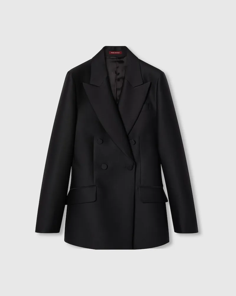 Gucci Blazer aus Woll- Und Seidengabardine, Größe Schwarz