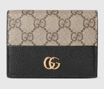 Zweifarbige GG Marmont Kartenbrieftasche