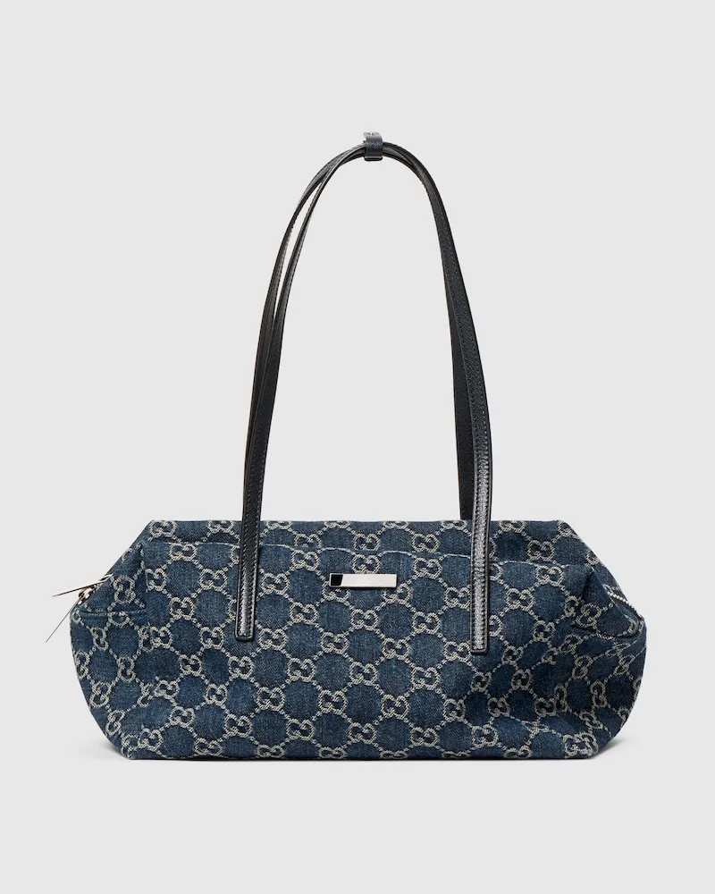 Gucci Mittelgroße Melrose Boston-Tasche Blau