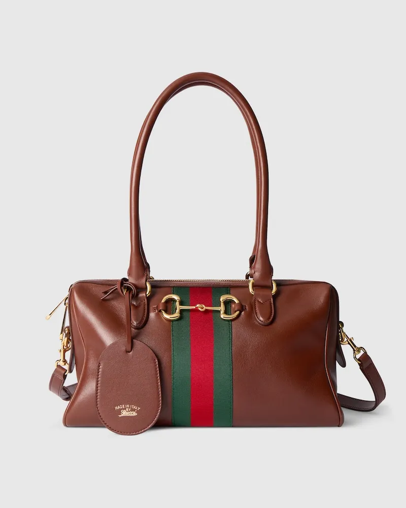 Gucci Mittelgroße Borsetto Boston Bag Braun