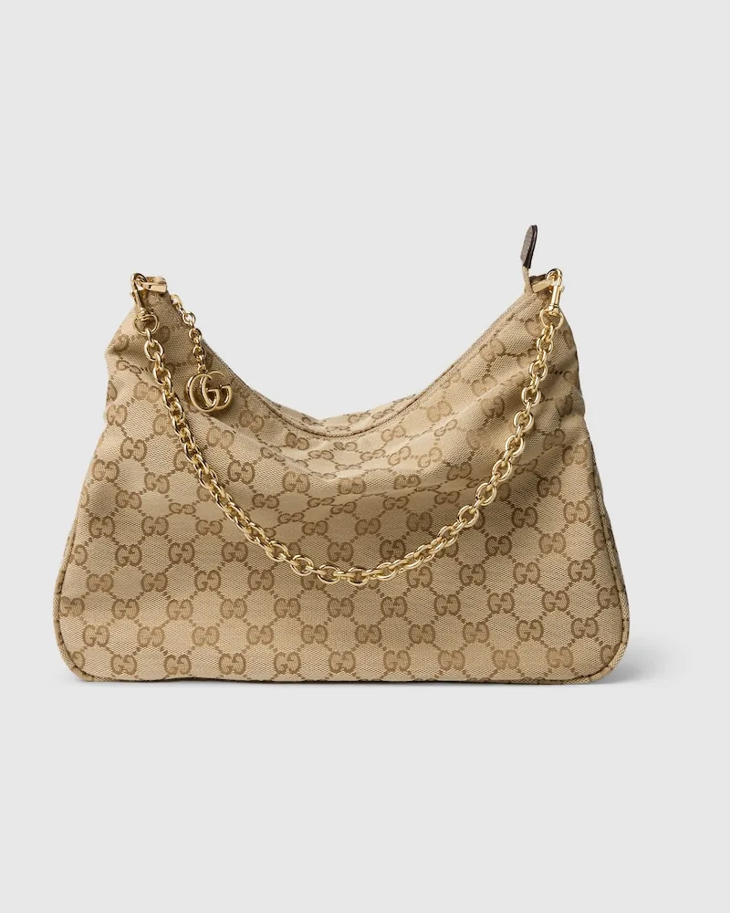 Gucci Mittelgroße Lady Lunetta Chain Schultertasche Beige