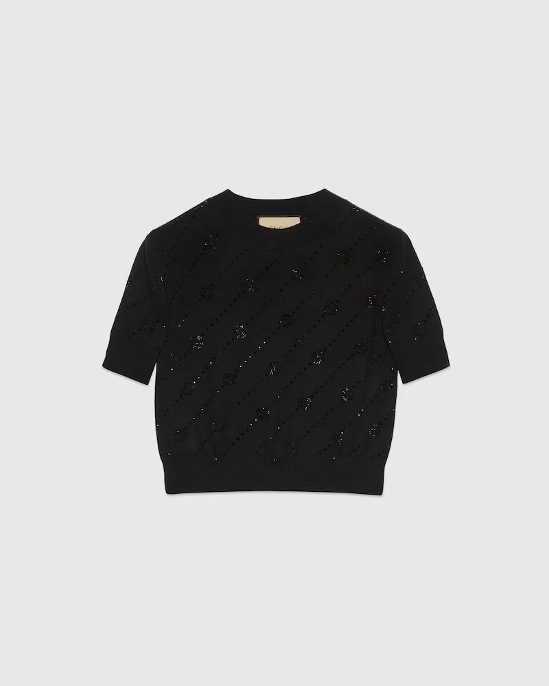 Gucci Pullover aus Kaschmir Mit GG, Größe Schwarz