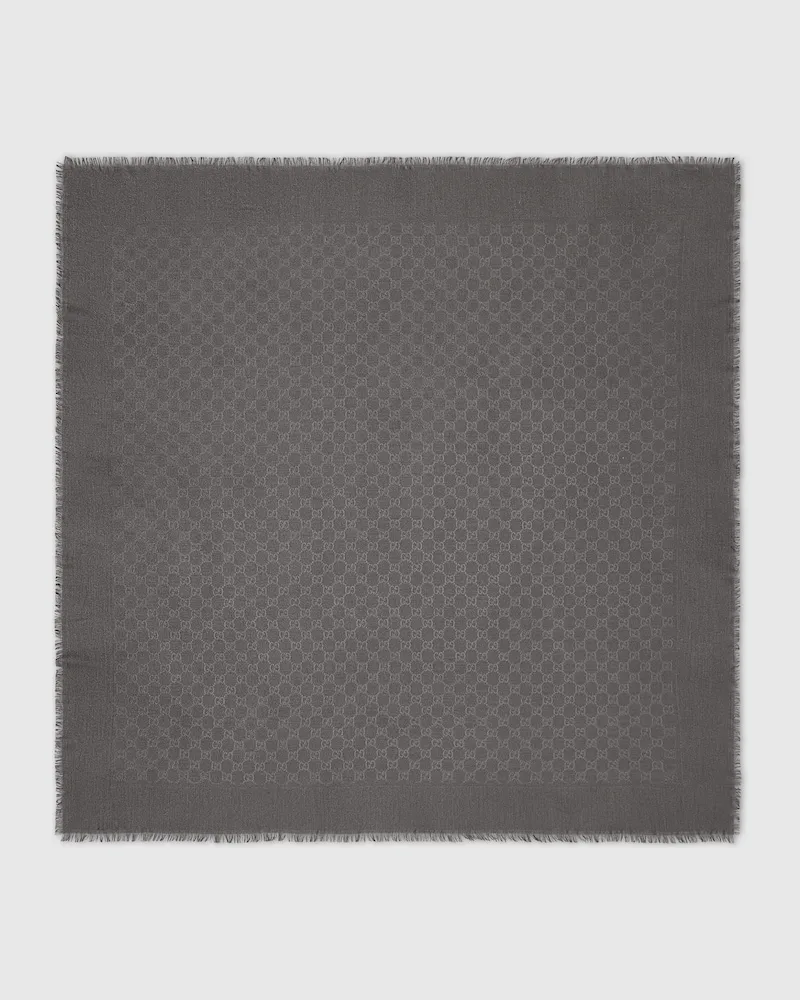 Gucci Halstuch aus GG Woll- Und Seidenjacquard Grau