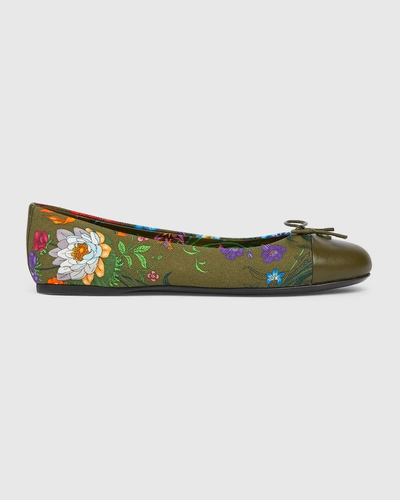 Gucci Damenballerina Mit Print, Größe Grün