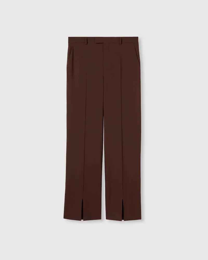 Gucci Hose aus Stretchwolle Mit Stickerei, Größe Braun