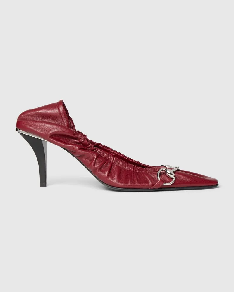 Gucci Vittoria Damenpumps mit Gummizug Bordeauxrot