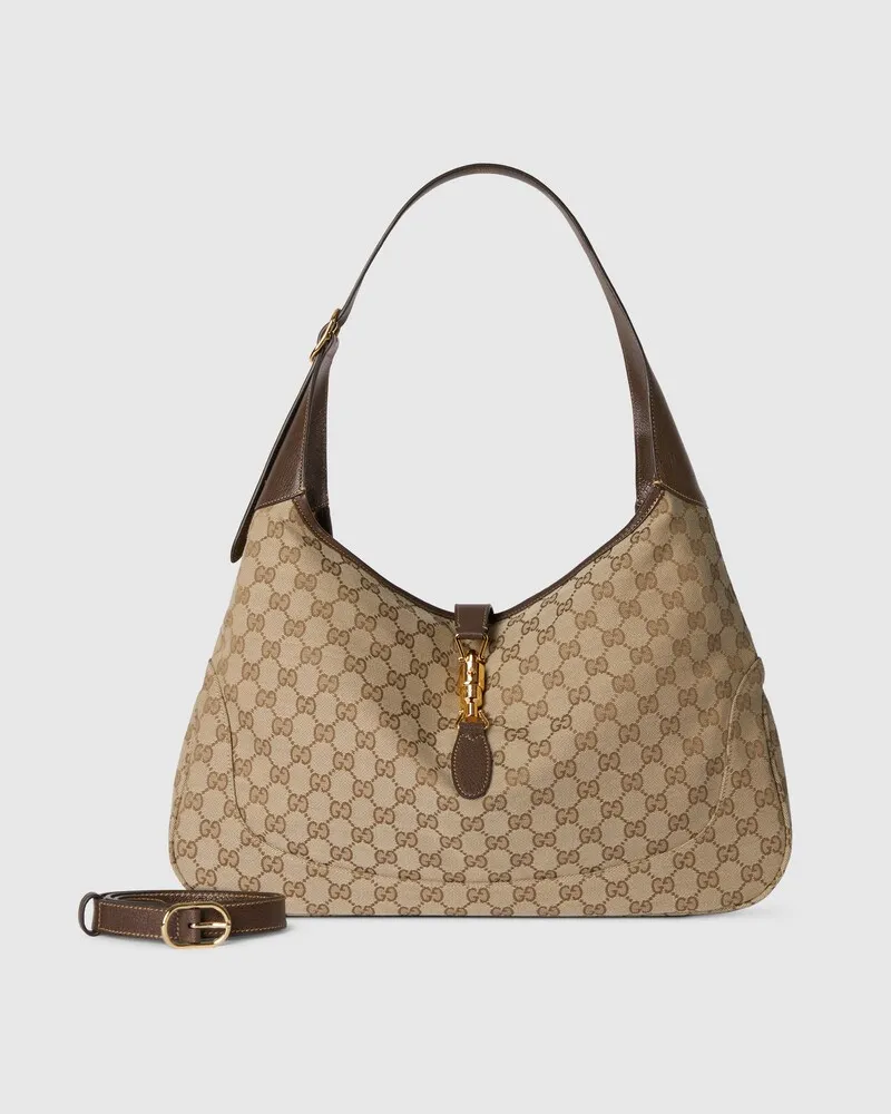 Gucci Große Jackie 1961 Umhängetasche Beige