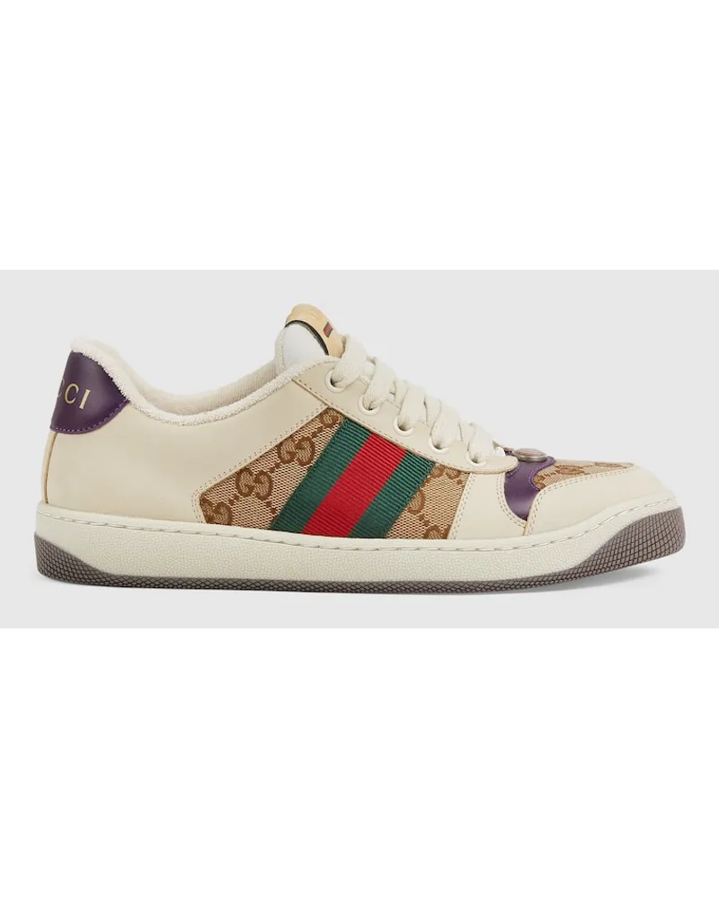 Gucci Screener Damensneaker Mit GG Weiß