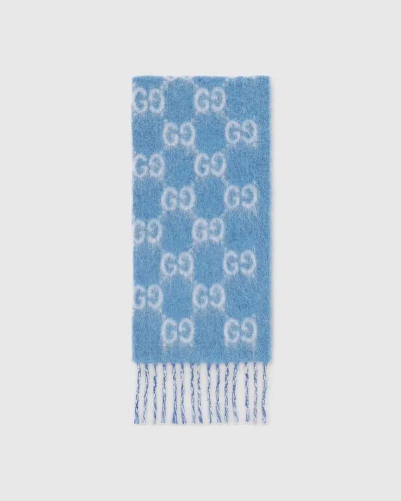 Gucci Schal aus GG Alpakawollmischung Blau