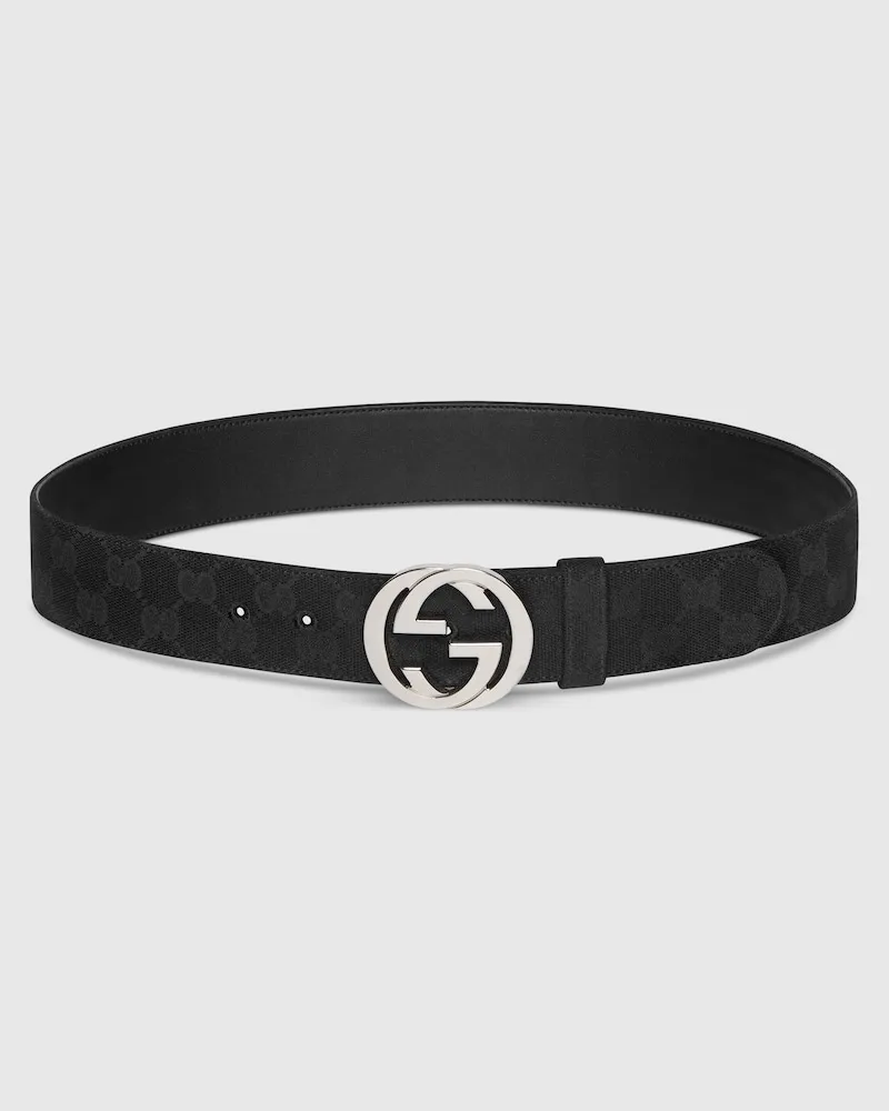 Gucci Ceinture Avec Boucle GG Enlacés, Taille 95 Noir