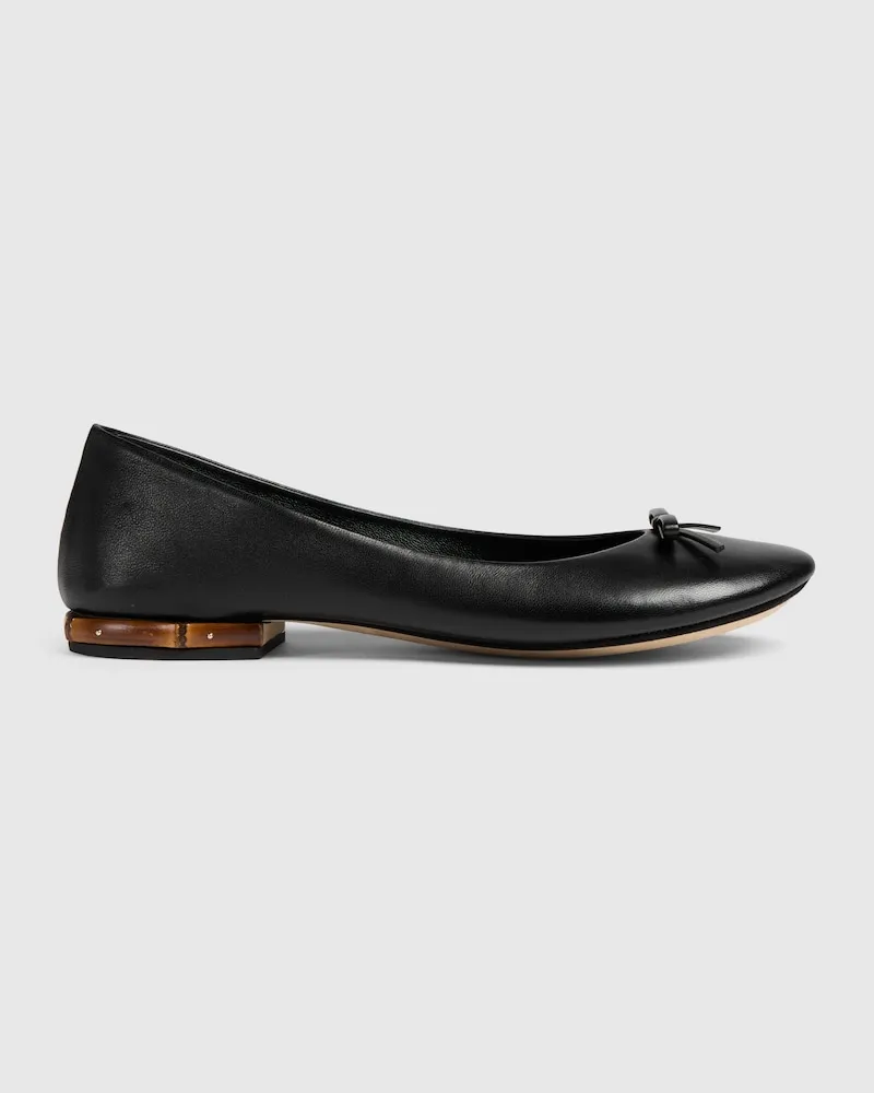 Gucci Damenballerina mit 'Bamboo Schwarz