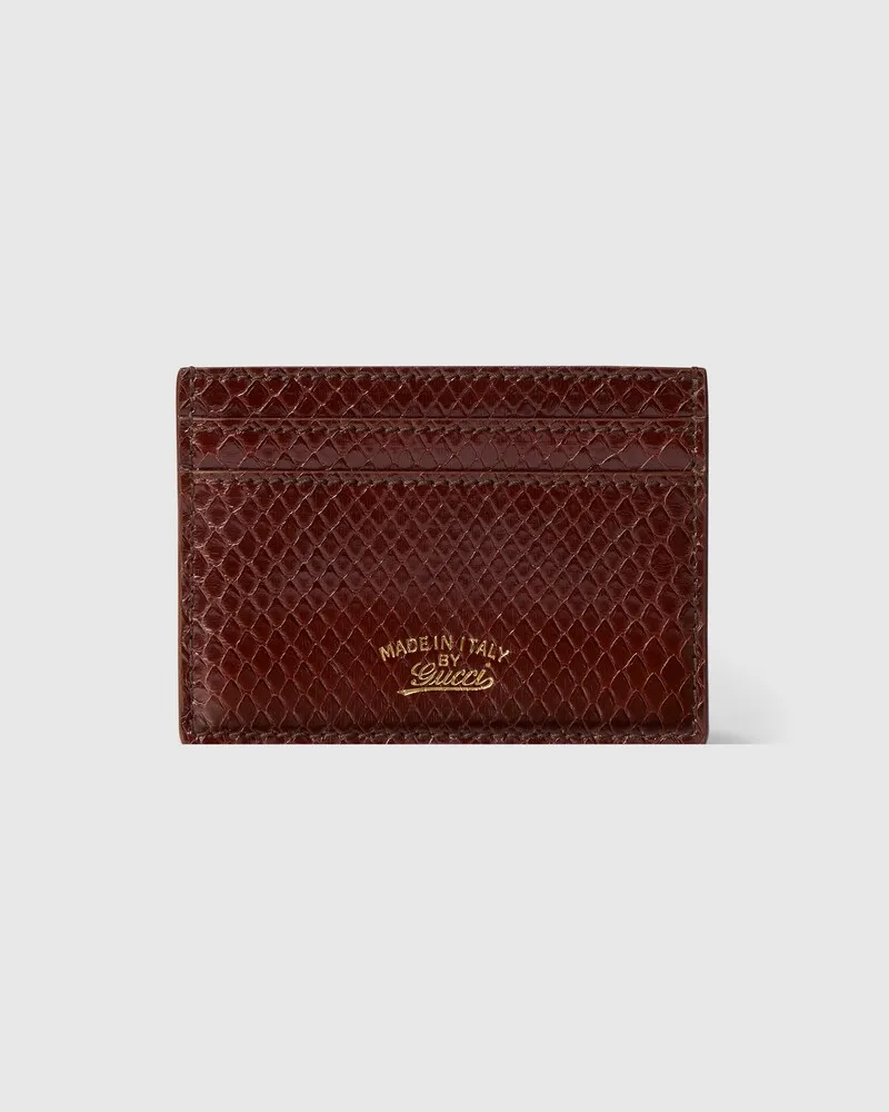 Gucci Porte-cartes Lira En Python Marron