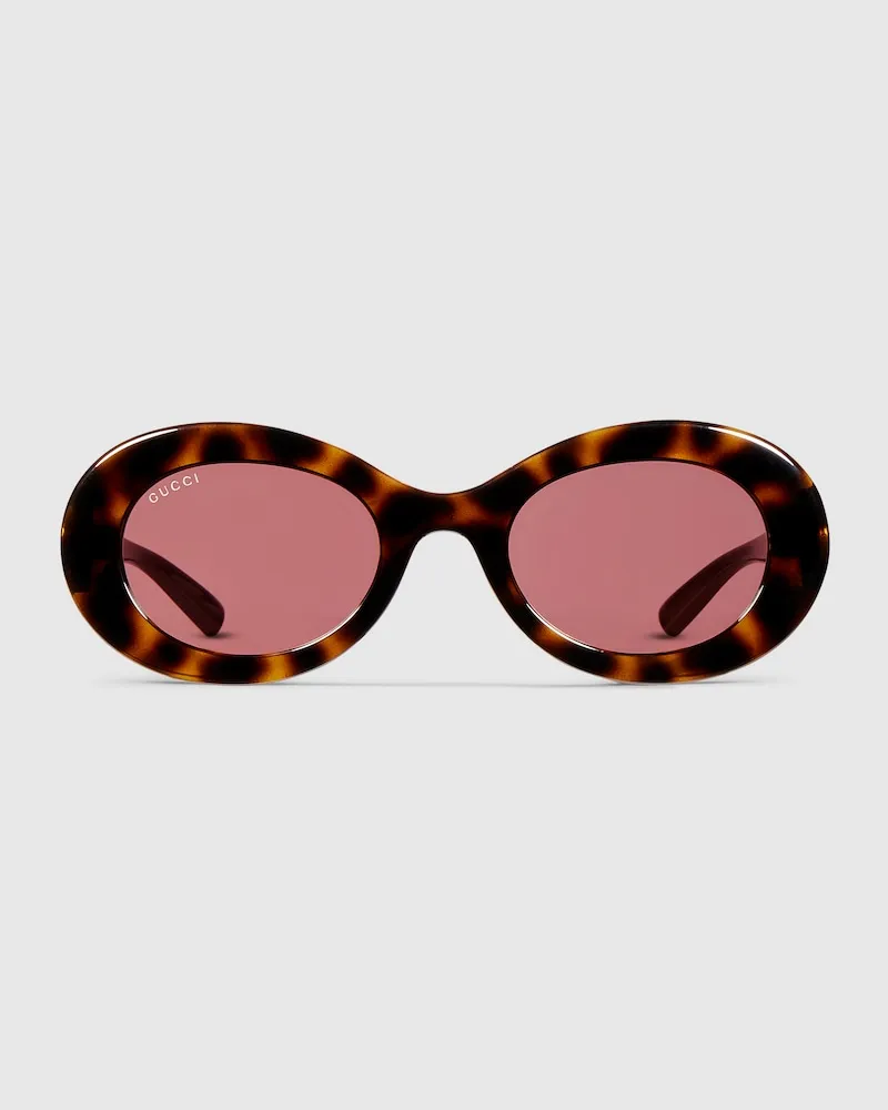 Gucci Sonnenbrille Mit Ovalem Rahmen Rot