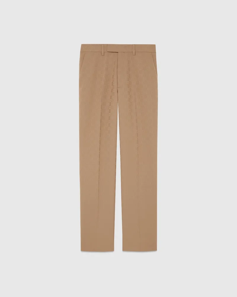 Gucci Anzughose aus GG Polyester, Größe Beige