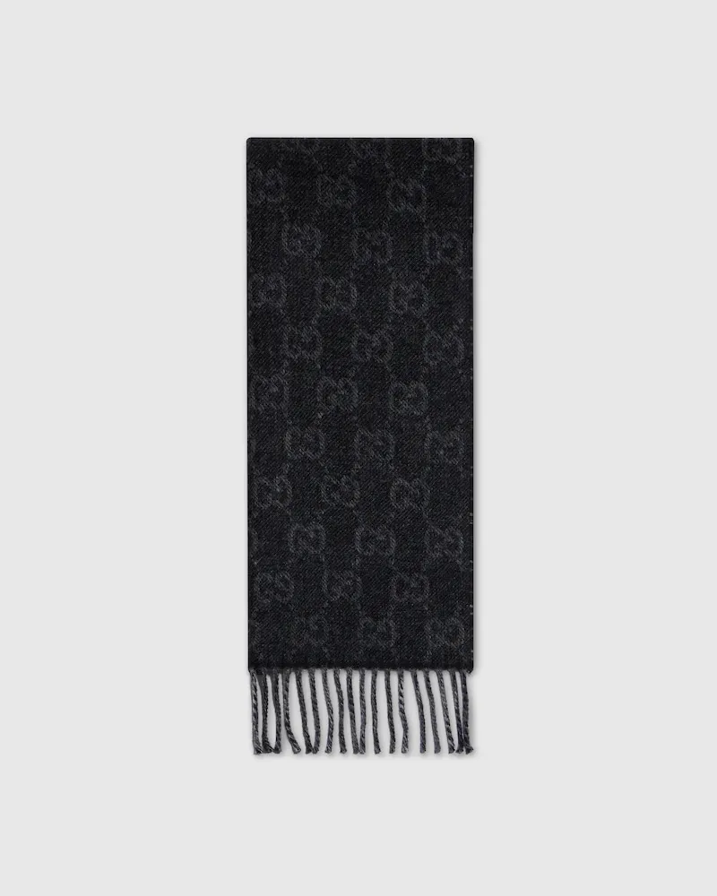 Gucci Wendbarer Schal aus Wolle Und Kaschmir Schwarz