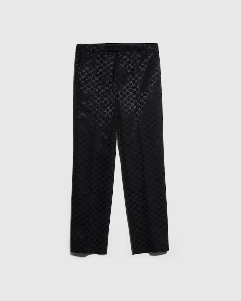 Gucci Hose aus Leichtem GG Faillé, Größe Schwarz