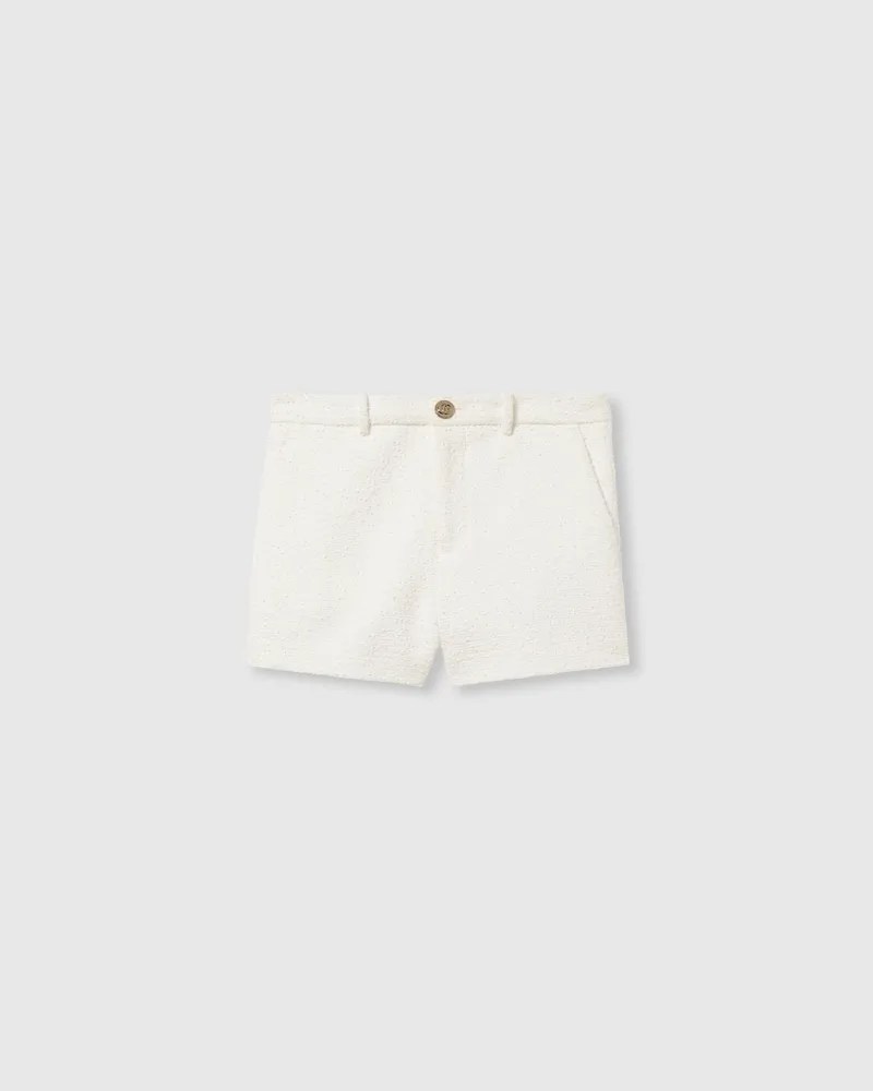 Gucci Shorts aus Baumwoll-Bouclé, Größe Weiß