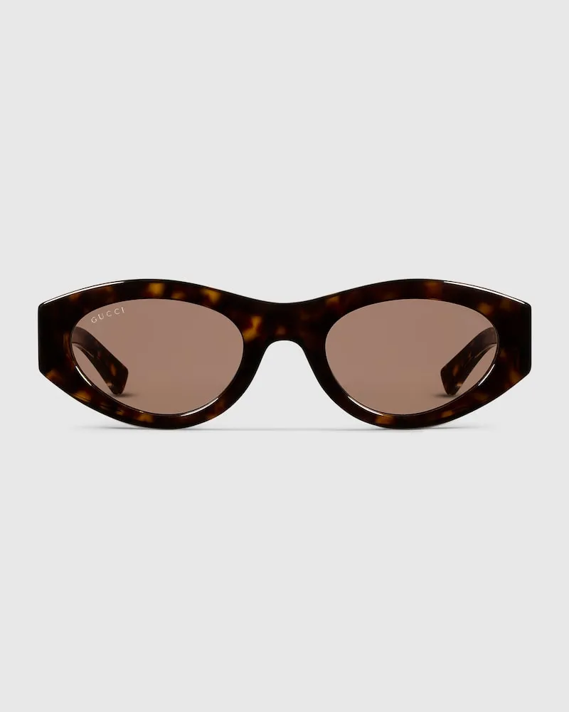 Gucci Sonnenbrille Mit Ovalem Rahmen Beige