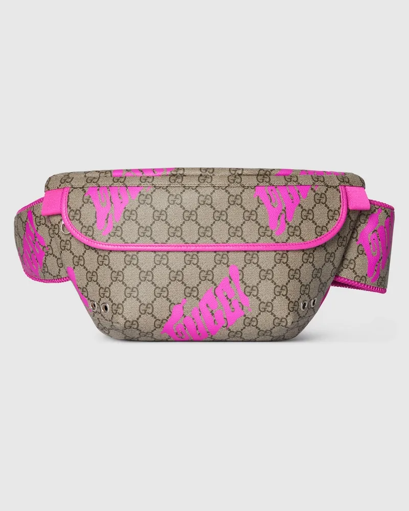 Gucci Große Gürteltasche Mit Print, Größe 90 Beige