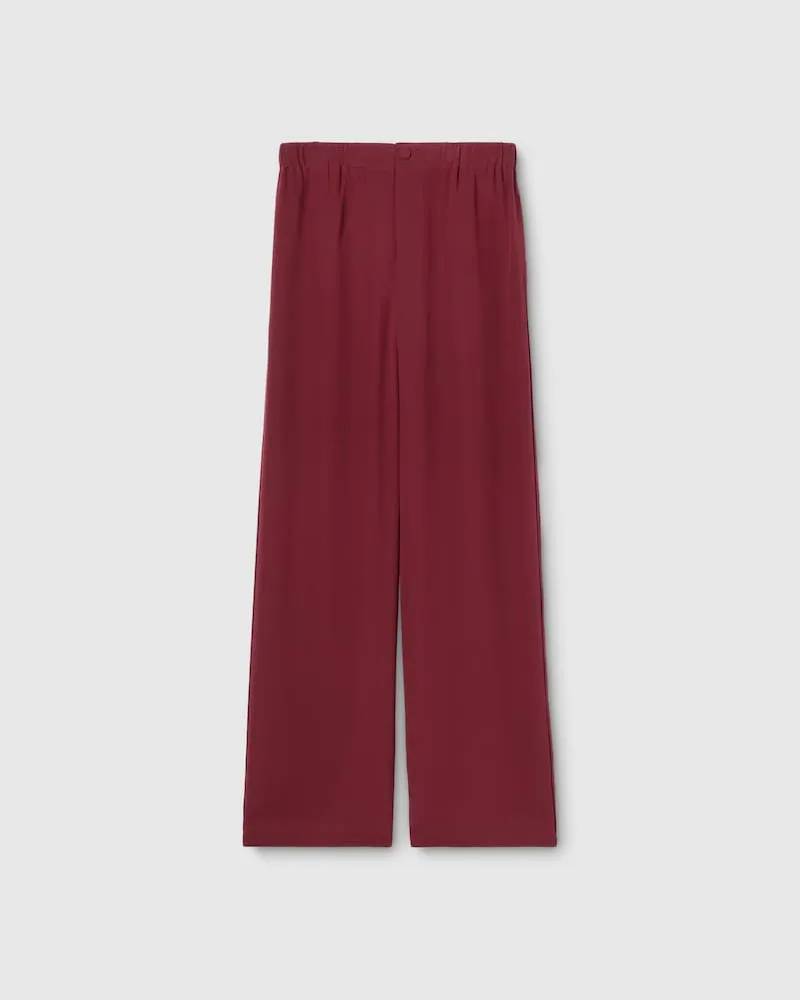 Gucci Hose aus Crêpe De Chine, Größe Bordeauxrot