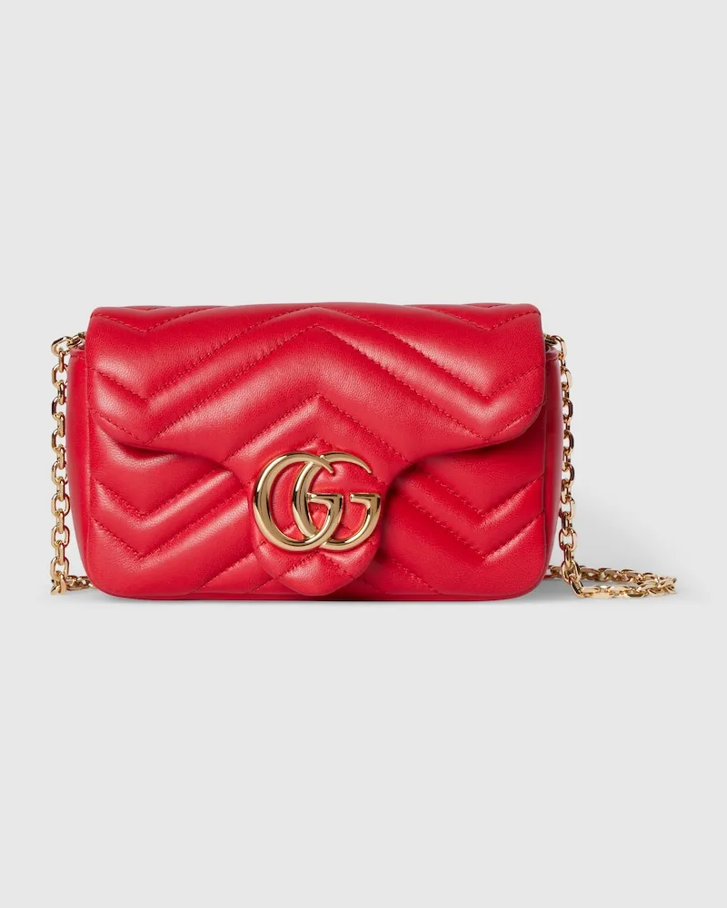 Gucci Sac À Épaule Mini Format GG Marmont Rouge