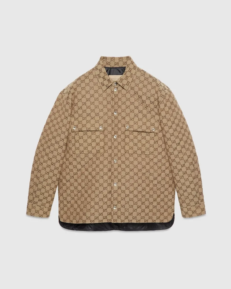 Gucci Hemd aus GG Canvas, Größe Beige