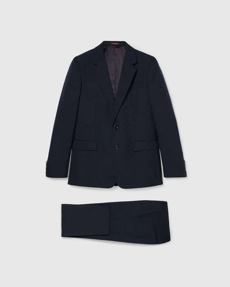 Gucci Anzug aus GG Wolljacquard, Größe Blau