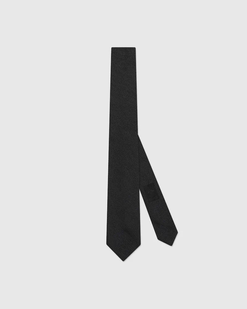 Gucci Krawatte aus Seide Mit Doppel G Detail Schwarz