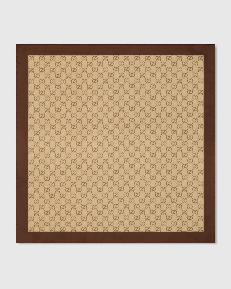 Gucci Vierecktuch aus Seidentwill Mit Print Beige