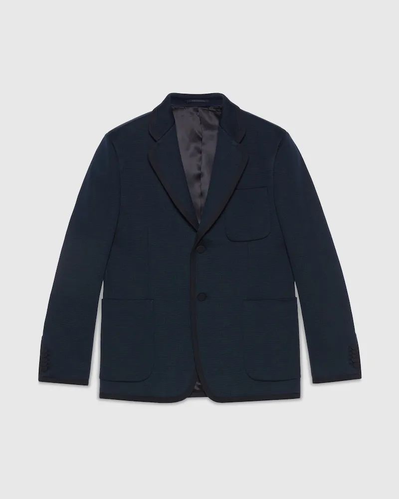 Gucci Jackett aus Strukturiertem GG Jersey, Größe Blau