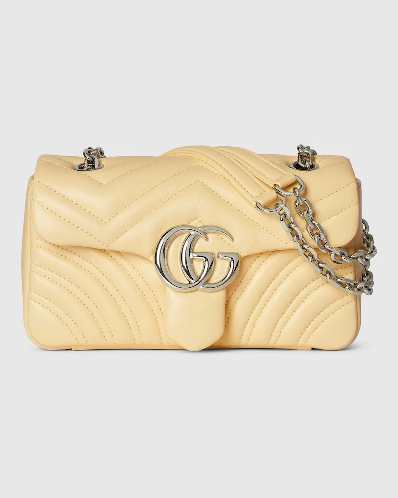 Gucci Kleine GG Marmont Schultertasche Gelb