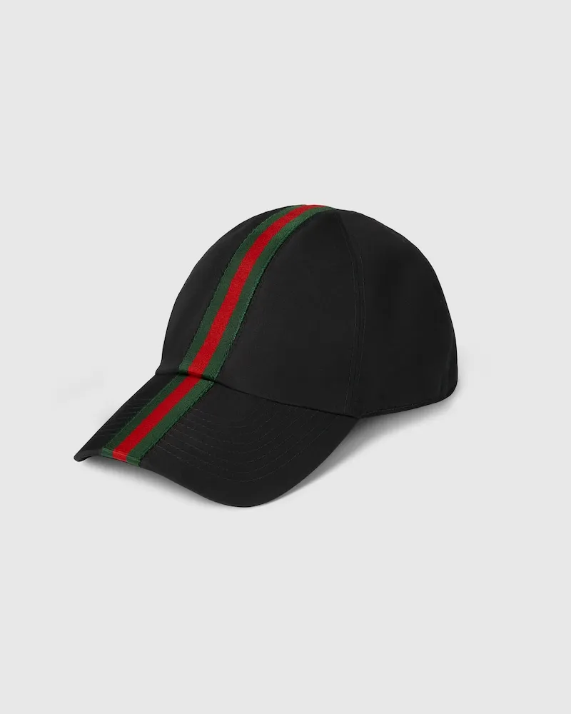 Gucci Casquette En Coton Avec Bande Web, Taille Vert