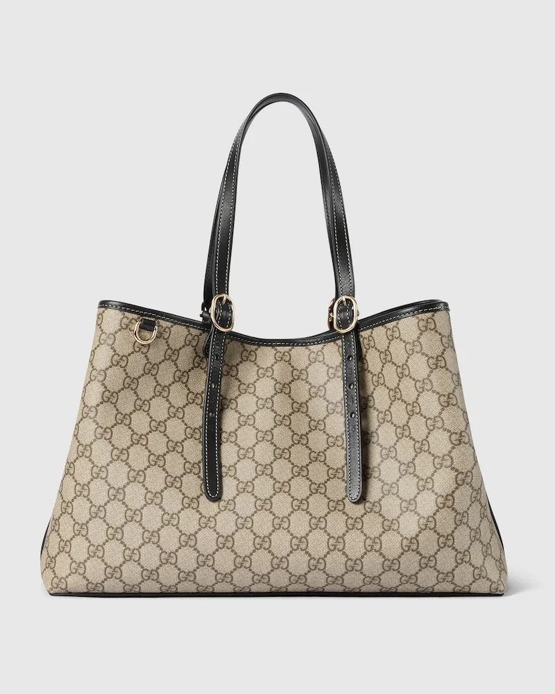 Gucci Großer GG Emblem Shopper Beige