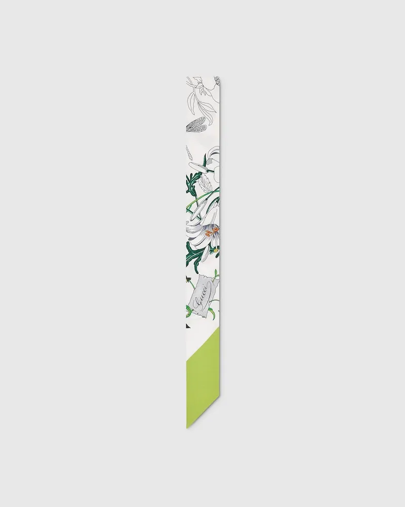 Gucci Band aus Seidentwill Mit Print Weiß