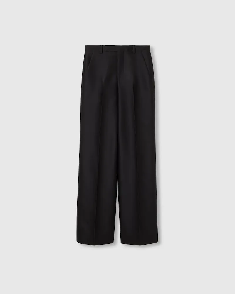 Gucci Hose aus Woll- Und Seidengabardine Mit Stickerei, Größe Schwarz