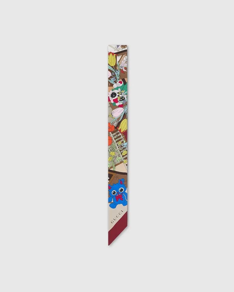Gucci Besties Band aus Seidentwill Mit Print Bordeauxrot
