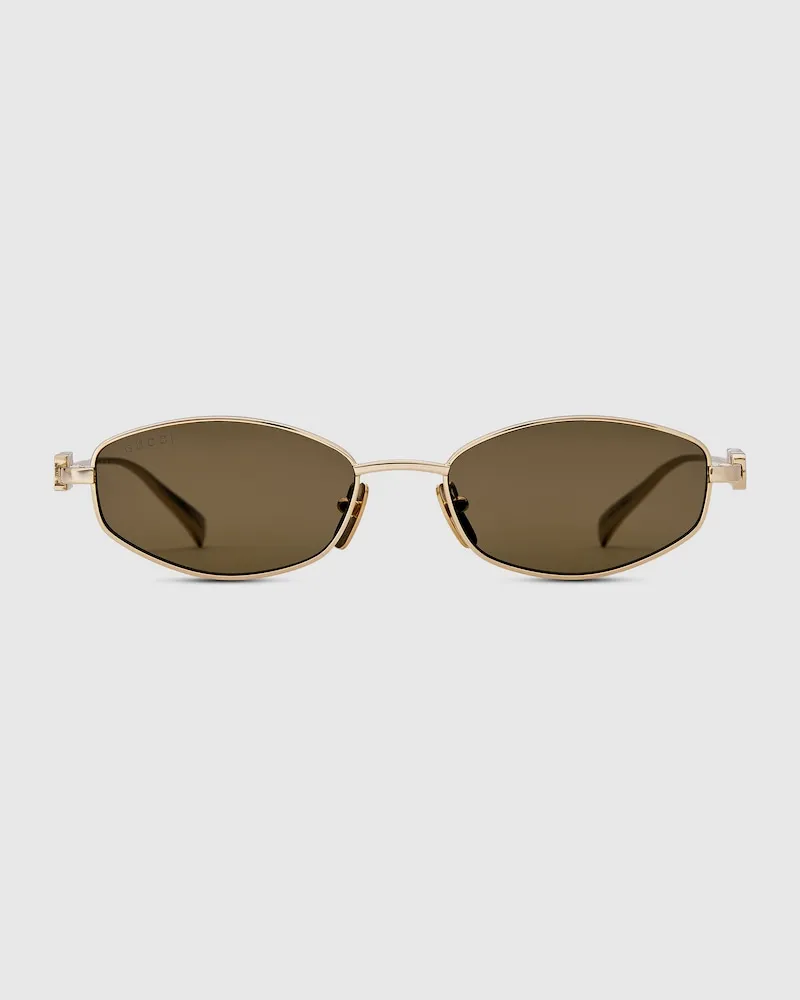 Gucci Sonnenbrille mit Ovalem Rahmen Gold