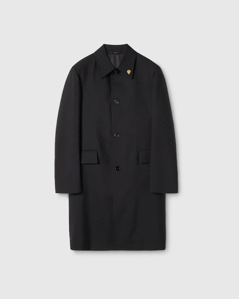 Gucci Mantel aus GG Wolle, Größe Schwarz