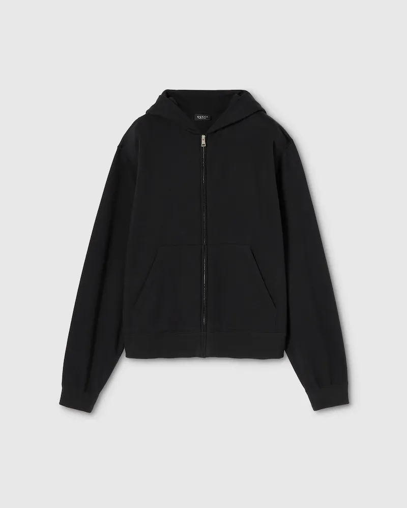 Gucci Veste Zippée En Mélange De Cachemire Avec Imprimé, Taille Noir