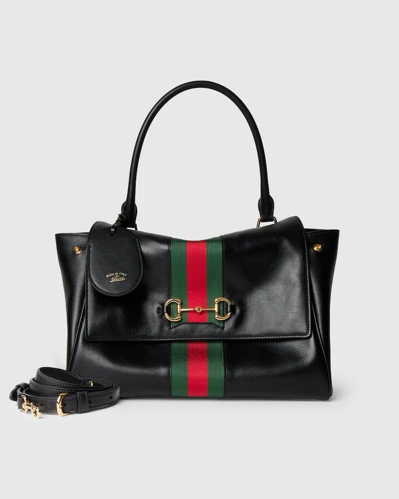 Gucci Mittelgroße Paparazzo Henkeltasche Schwarz