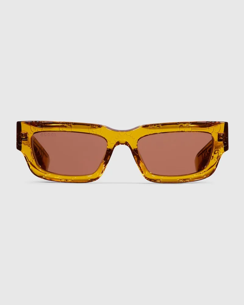 Gucci Sonnenbrille Mit Rechteckigem Rahmen Orange