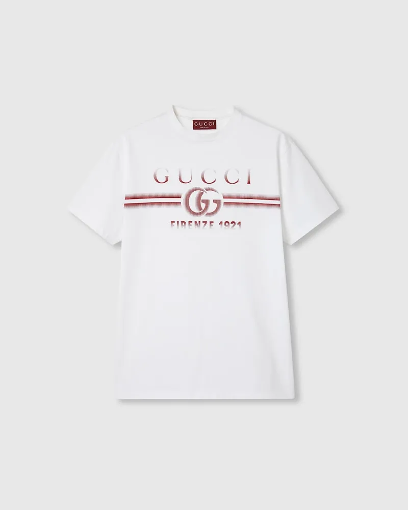 Gucci T-Shirt aus Baumwolljersey Mit Print, Größe Weiß